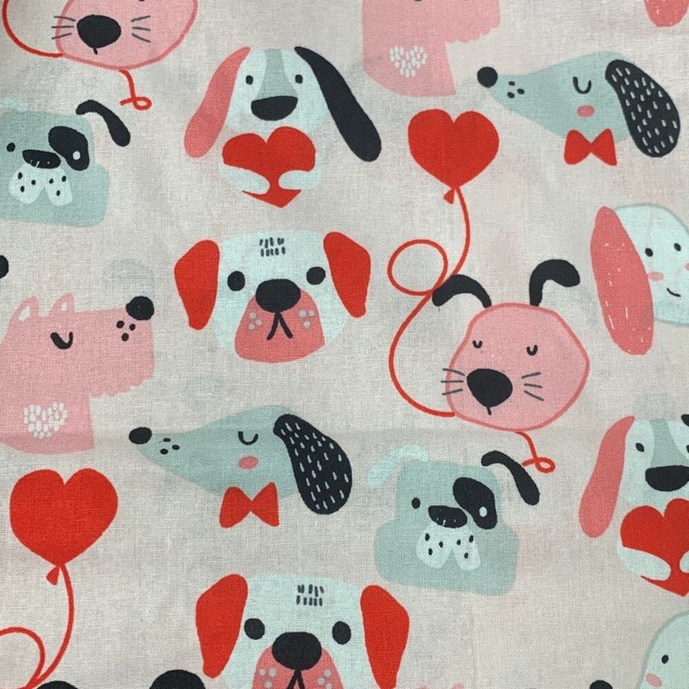 New Create It 18"X21" Valentine Puppy Dog Cotton Fat Quarter FQ Quilting Fabric